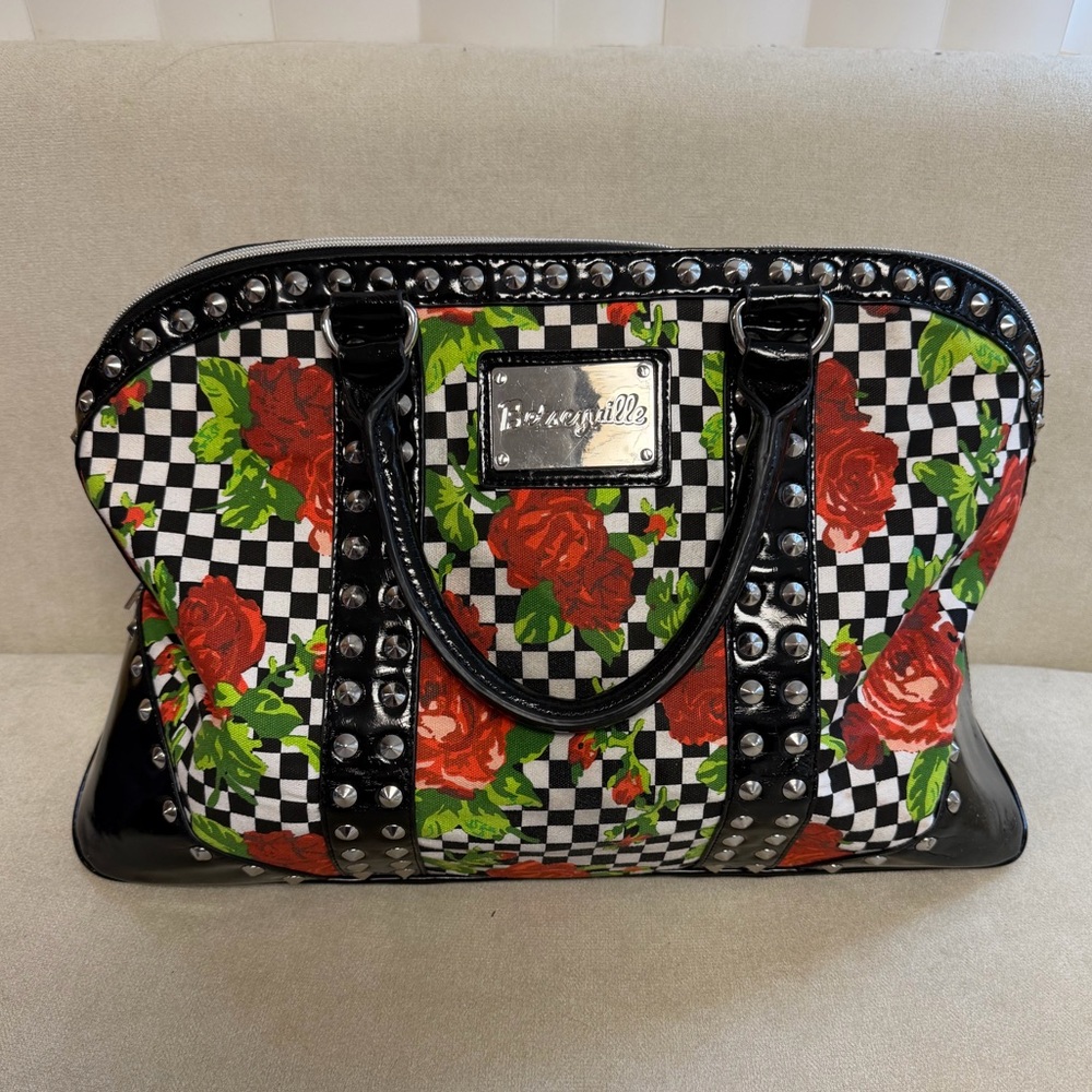 Betseyville by Betsey Johnson Floral Checkered Tote